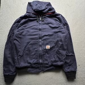 Vintage 2003 Tyndale FR Twill Lined Work Hooded Jacket Men Large Flame Resistant